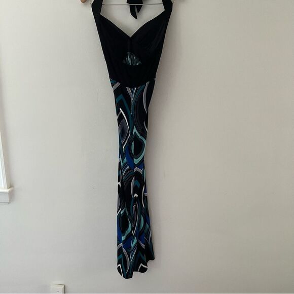 Y2K Vintage Halter Maxi Dress Peacock Size XS Whimsigoth Heart Soul - Picture 4 of 11